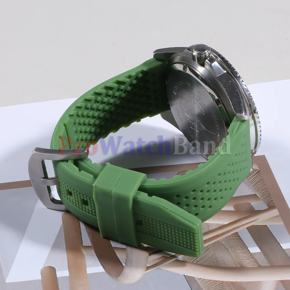 Premium Silicone Waterproof Sport Watch Band with Pin Buckle - Soft Rubber Strap