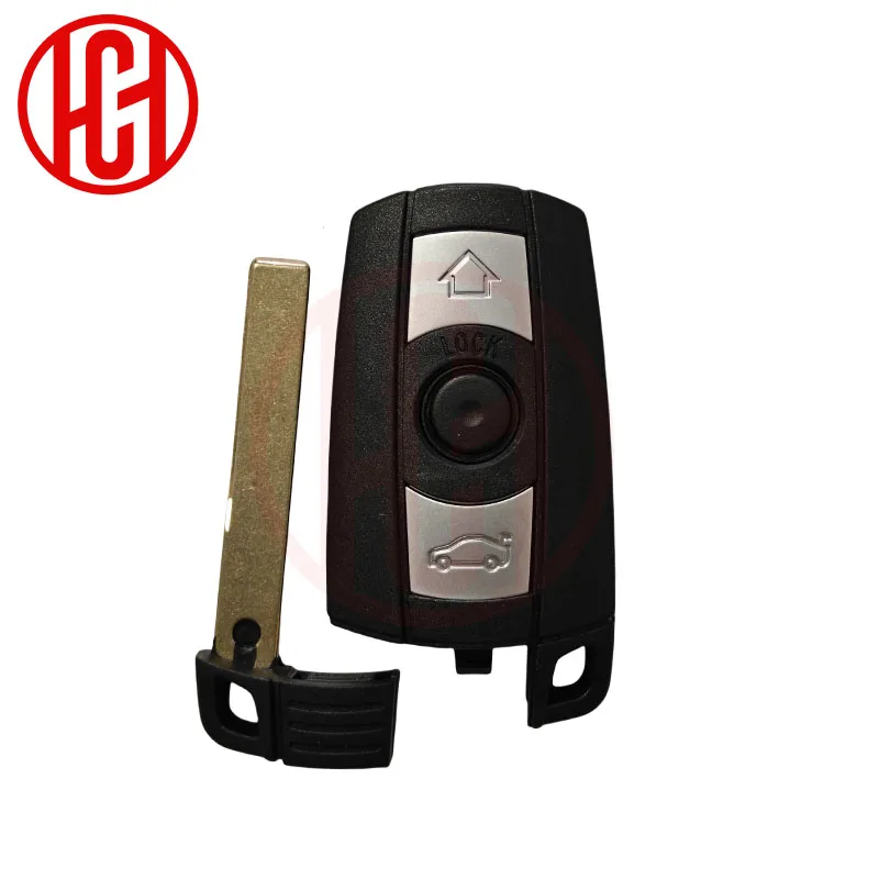 Premium 3-Button Smart Key Case with Key Blade for Remote Car Key Fob Replacement