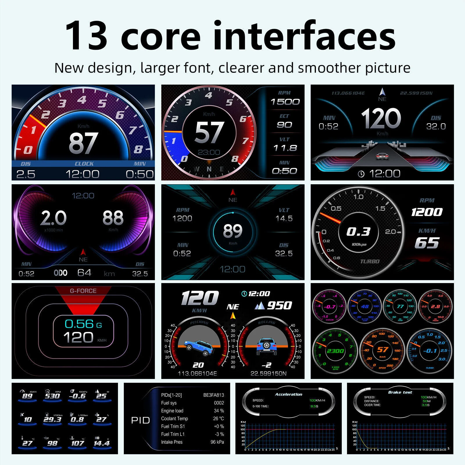 ANCEL GPS HUD   ÷ , ڵ  ӵ,   µ 溸,    µ, P3 OBD2
