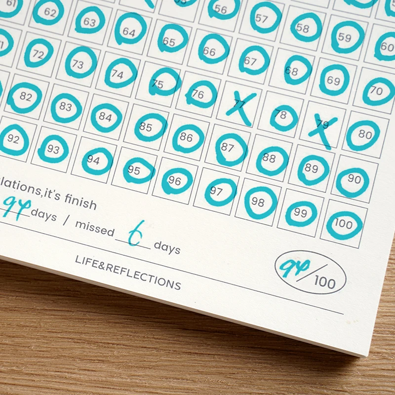100-day Notepad Goal Track Habit Tracker Notebook Planner