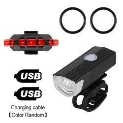 USB Rechargeable Bike Light Set - Front & Rear Lamps with Cycling Flashlight (2255--928 Red OPP)