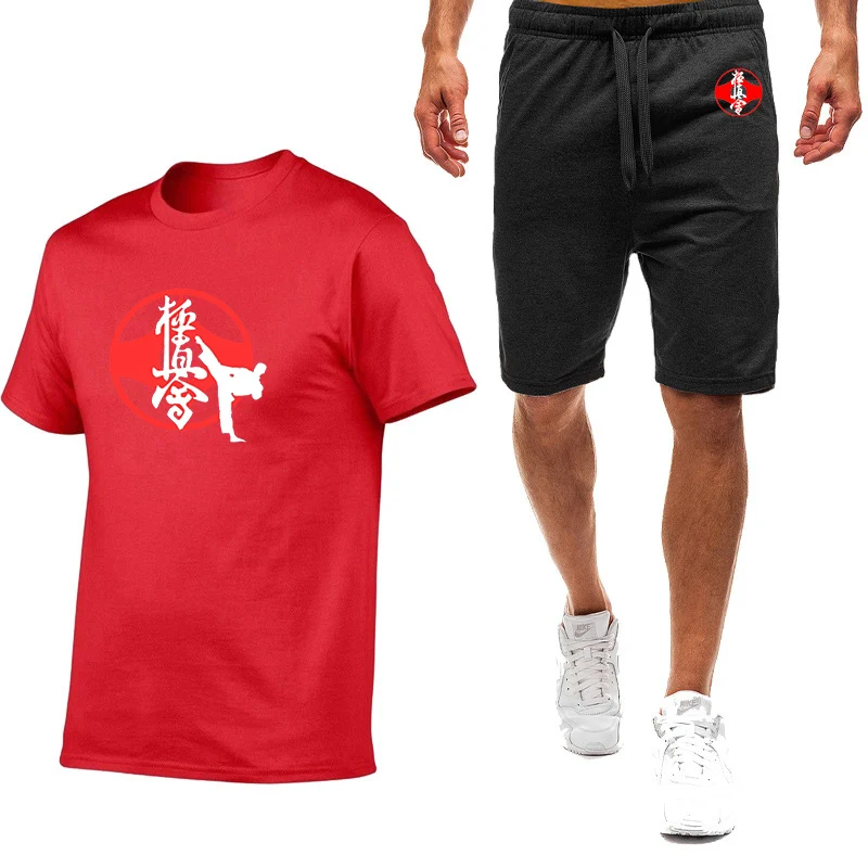 Summer Mens Karate T Shirt and Shorts Set