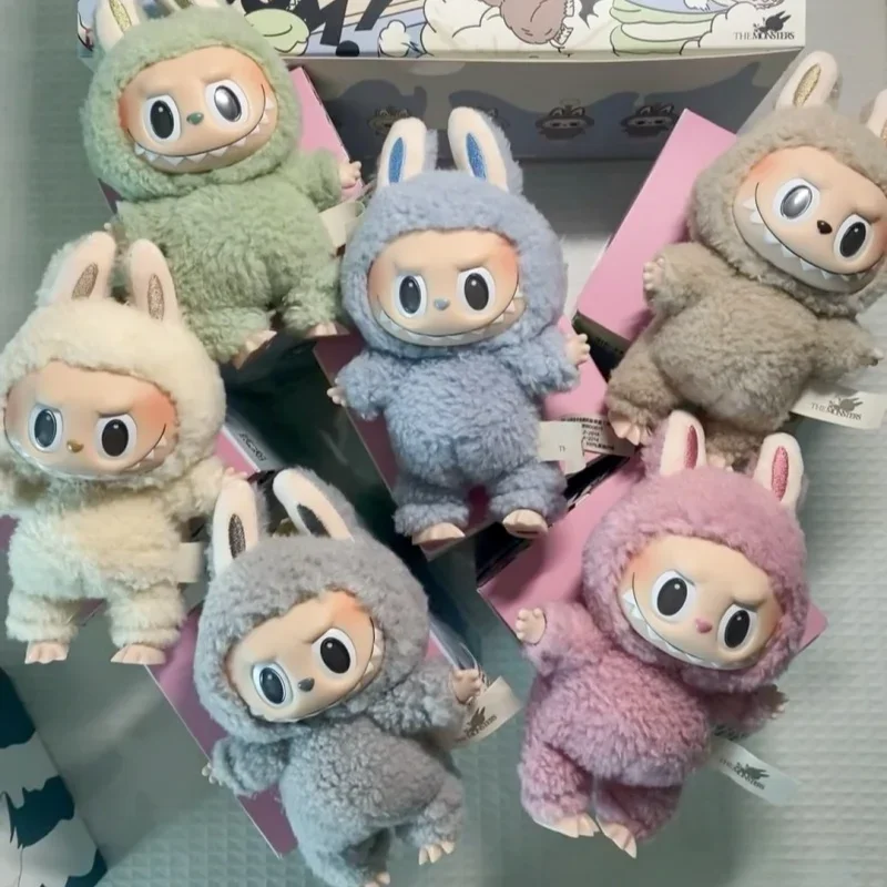 인기 귀여운 라부부 몬스터 인형 장난감, 심장 마카롱 카와이 피규어 모델 가방, 키체인 선물, 귀여운 모델 장난감, 생일 소녀 