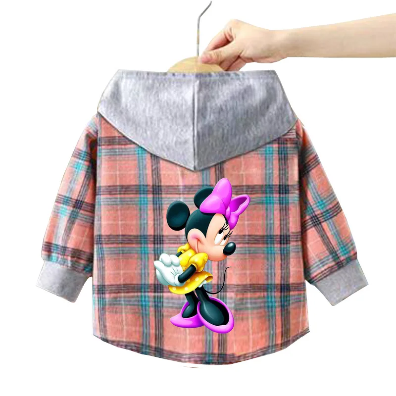 Chemisier Enfant Minnie Mouse à Capuche - Carreaux Roses