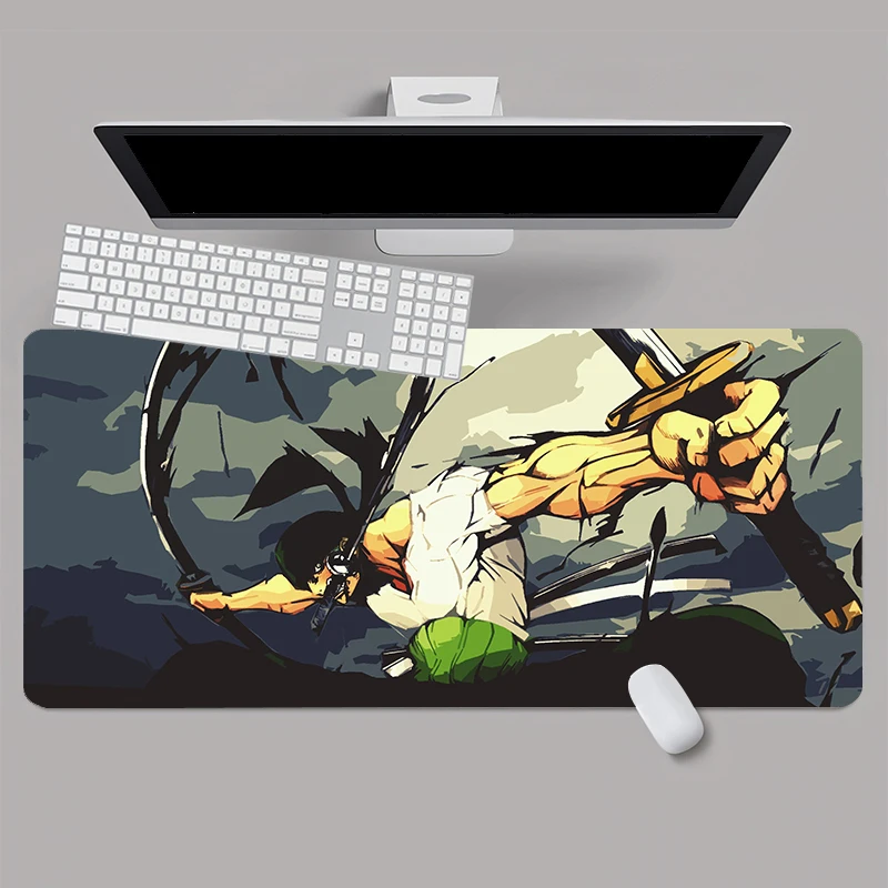 Alfombrilla de ratón para videojuegos de una pieza, alfombrilla para teclado y ratón de Anime, velocidad XXL, goma de 900x400x2mm, alfombrilla para ratón grande de dibujos animados para ordenador y PC