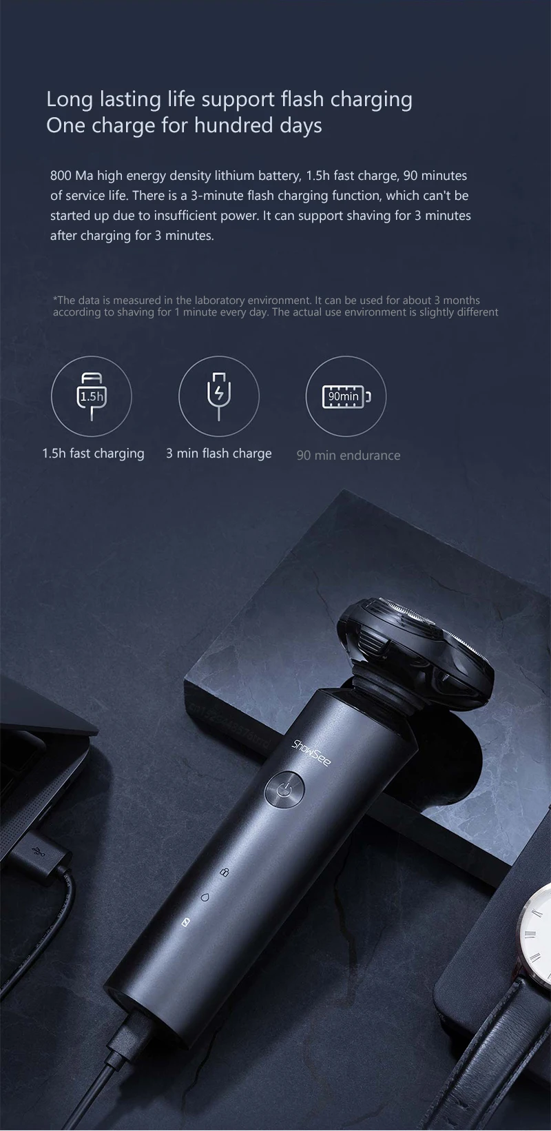 Xiaomi Showsee F1-BK Electric Shaver description image 9