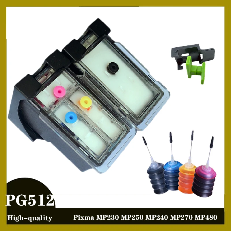 

Многоразовый чернильный картридж PG512 CL513 для Canon pg 512 cl 513, Pixma MP230 MP250 MP240 MP270 MP480 MX350 IP2700