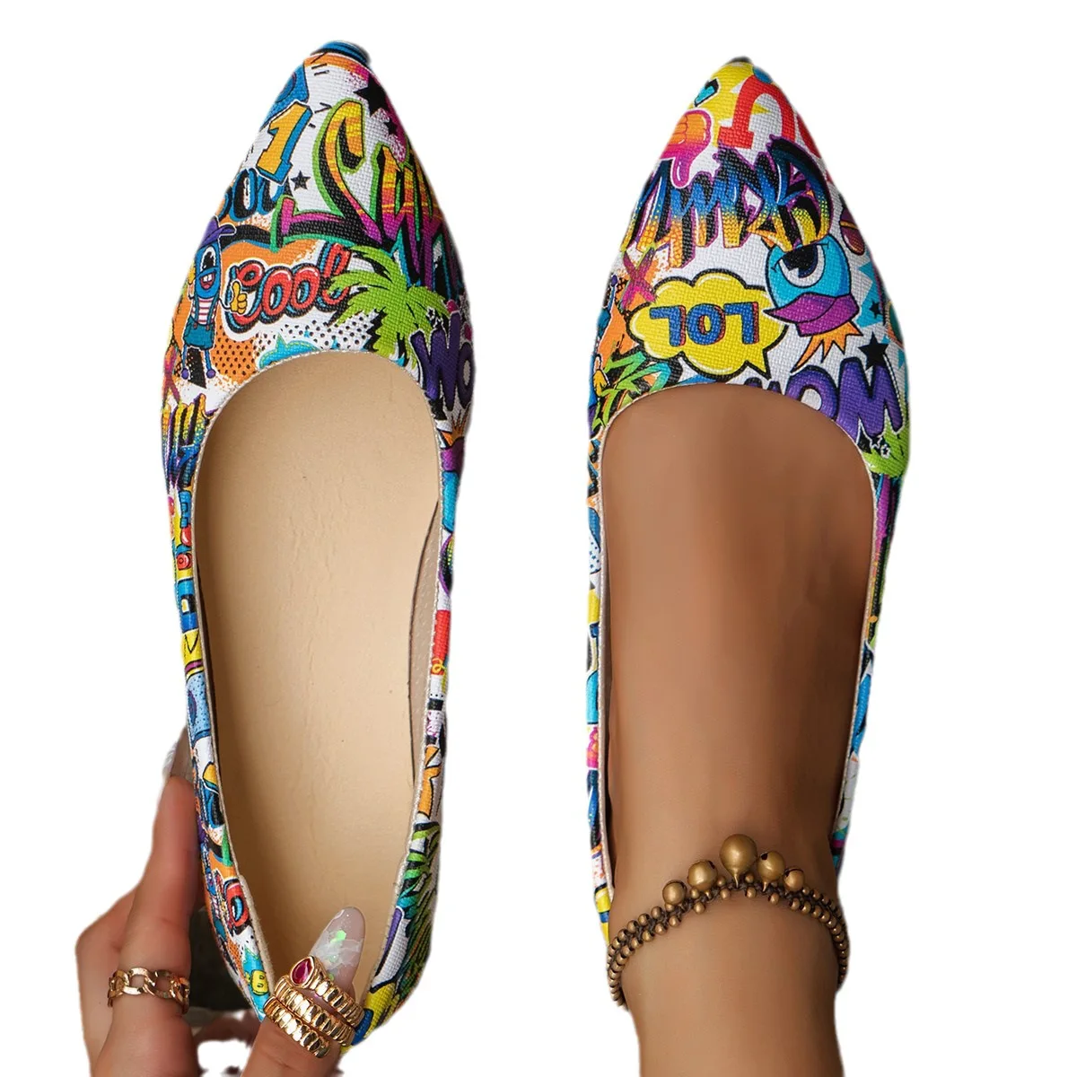 New Arrival 2024 Women Pointed Toe Beautiful and Fashion Summer Shoes Flat Ballerina Comfortable Casual Women Shoes