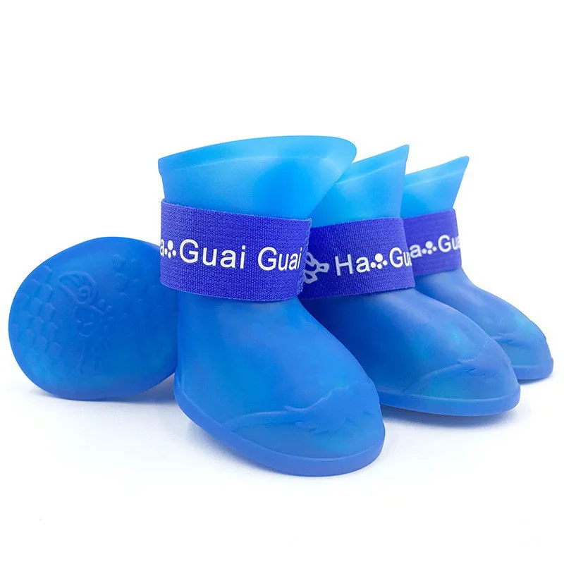 Title 6, 4Pcs Pet WaterProof Rainshoe Anti-slip Rubber B...