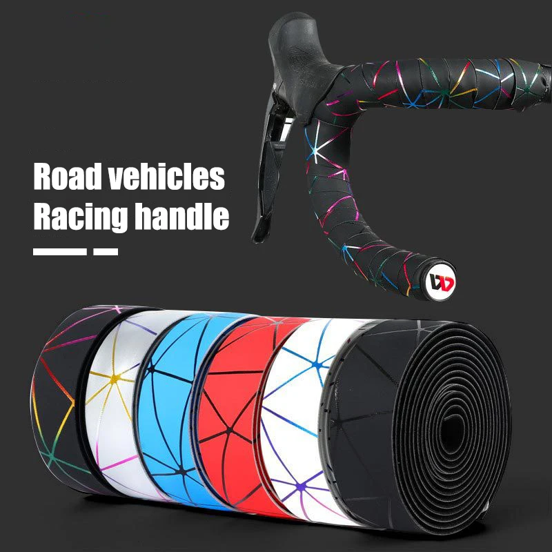 

Road Bike Racing Handle With Colored Line Binding Pu Anti Slip Cycling Accessories