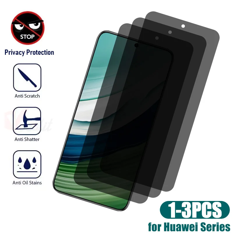 

1-3pcs Anti-spy Privacy Glass for Huawei Mate 60 50e 30 P50 P40 P30 Lite Screen Protector Nova 11 10 9 8i 7 SE Tempered Glass