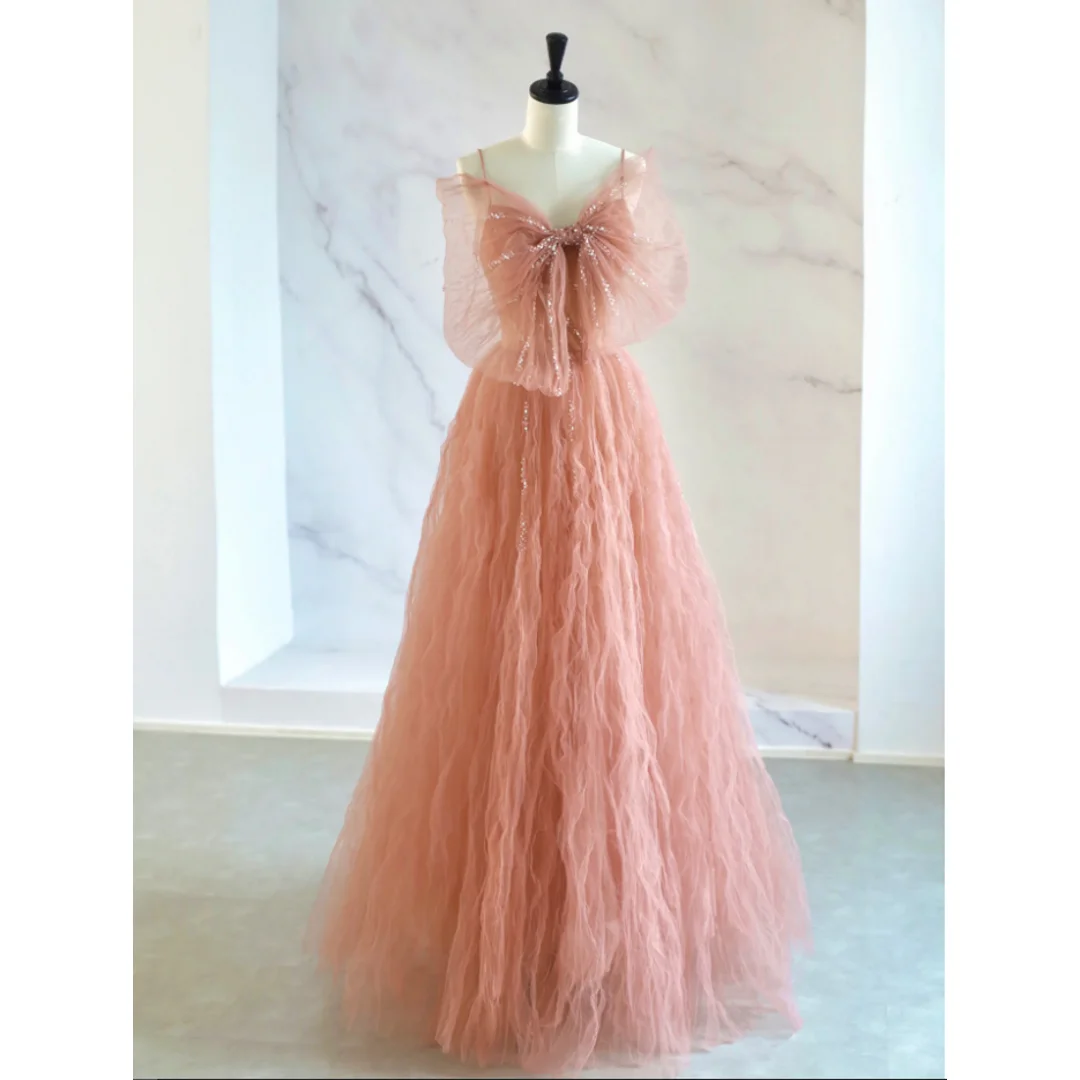 

Hoepoly Bow Simplic Collar A-LINE Formal Occasion Wedding Party Dress 드레스 Tulle Prom Gowns Evening Dresses for Special Events