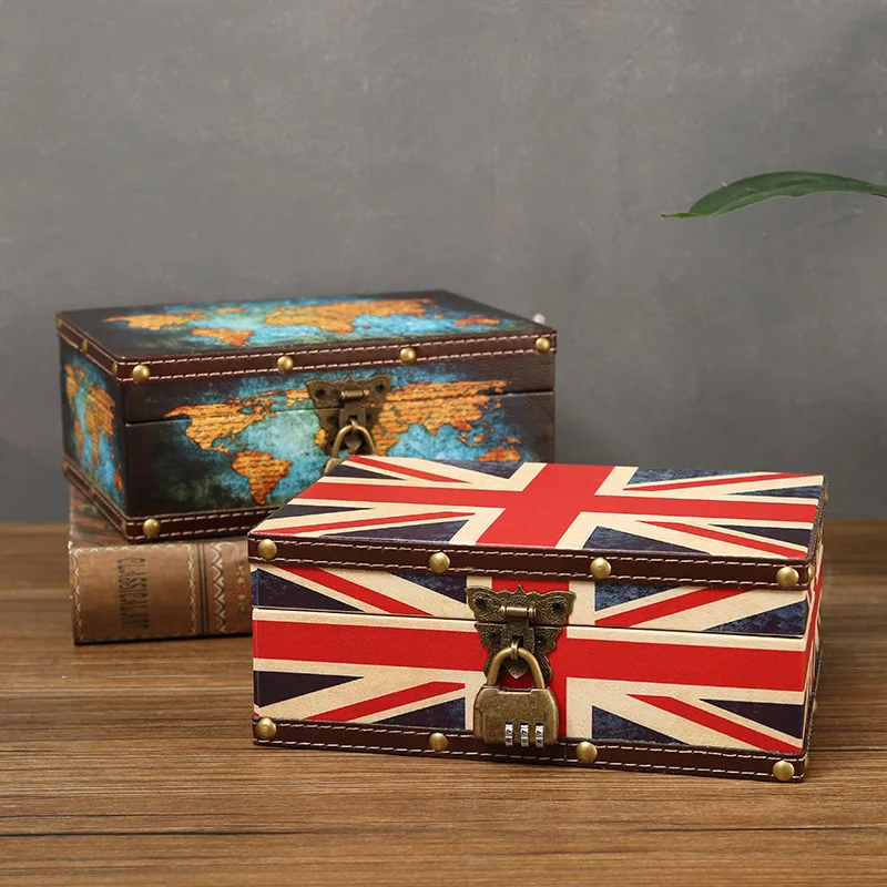 

British Style Wooden Storage Box Home Desktop Dustproof Cosmetic Lipstick Storage Box Living Room Storage Decoration Accessories