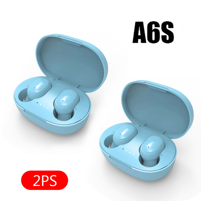 A6S Smart Digital Display Bluetooth Headset Wireless Mini HIFI Headset Stereo in-Ear Sports Earphone with Mic & Charging Box