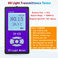 LH-125 Ultraviolet Transmittance Tester UVA UVB Penetration Detector Ultraviolet Radiation Radiometer Barrier Rate Tester 1