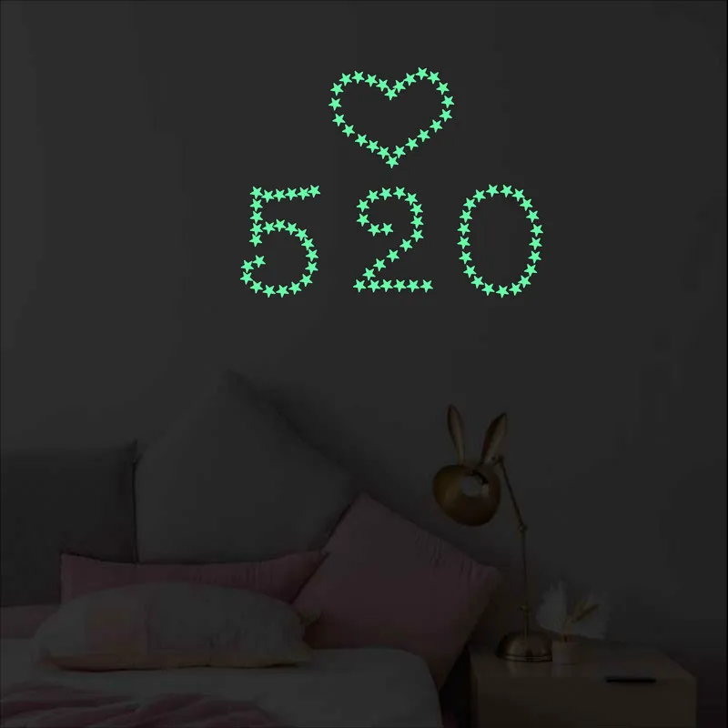 Vibrant Glowing Star Stickers for Kids' Rooms - Ceiling & Wall Decor