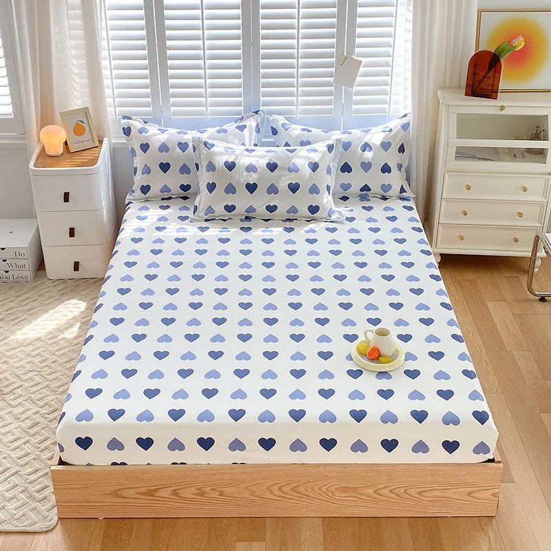 

Cotton Thicken Quilted Mattress Cover Quilted Bed Fitted Bed Sheet Anti-Bacteria Mattress Topper Air-Permeable Bed Cover