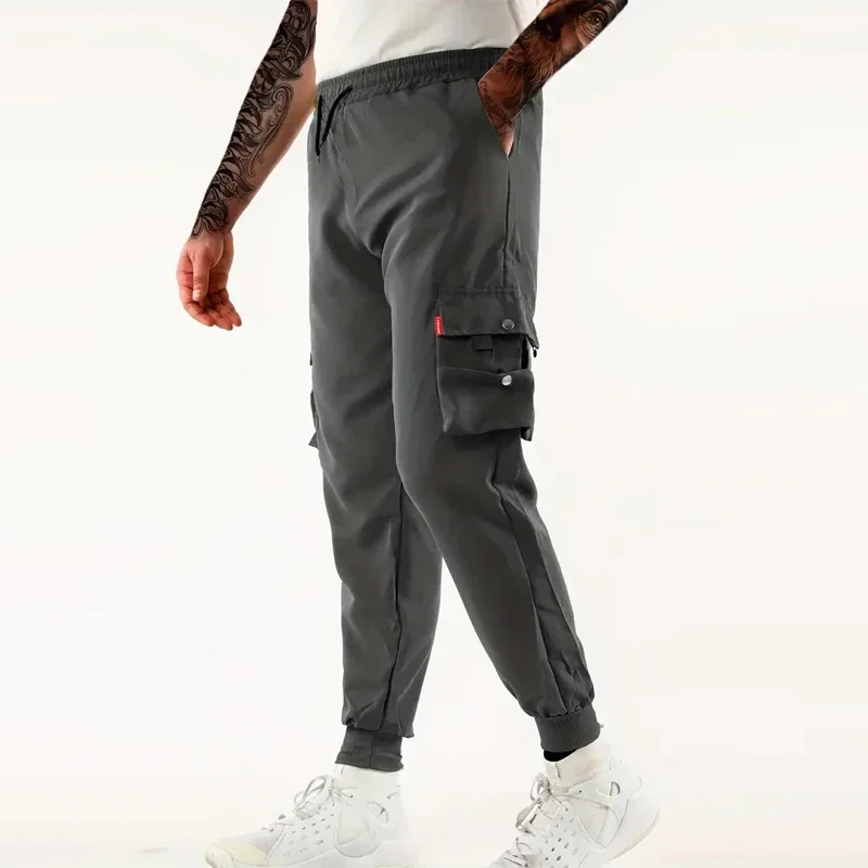 Men's overalls Korean version of the trend of loose casual pants long pants handsome tie-in athletic pants