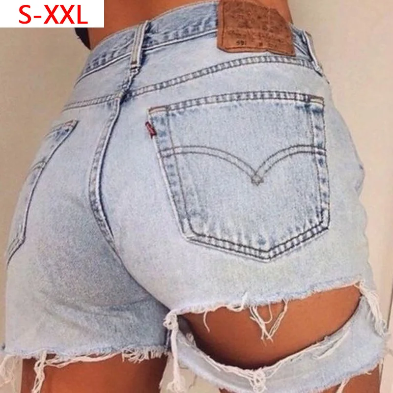 Jeans Shorts Slim Sexy With Holes Urban Fashion Casual Hot Demin Pants Summer Women Clothing 2023 New Y2K Style Oversize 2XL