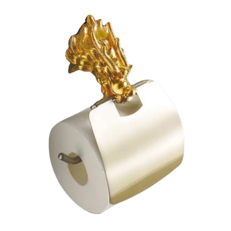 

Bathroom Accessories Wall Mount Luxury Metal Gold Toilet Ring Paper Holder