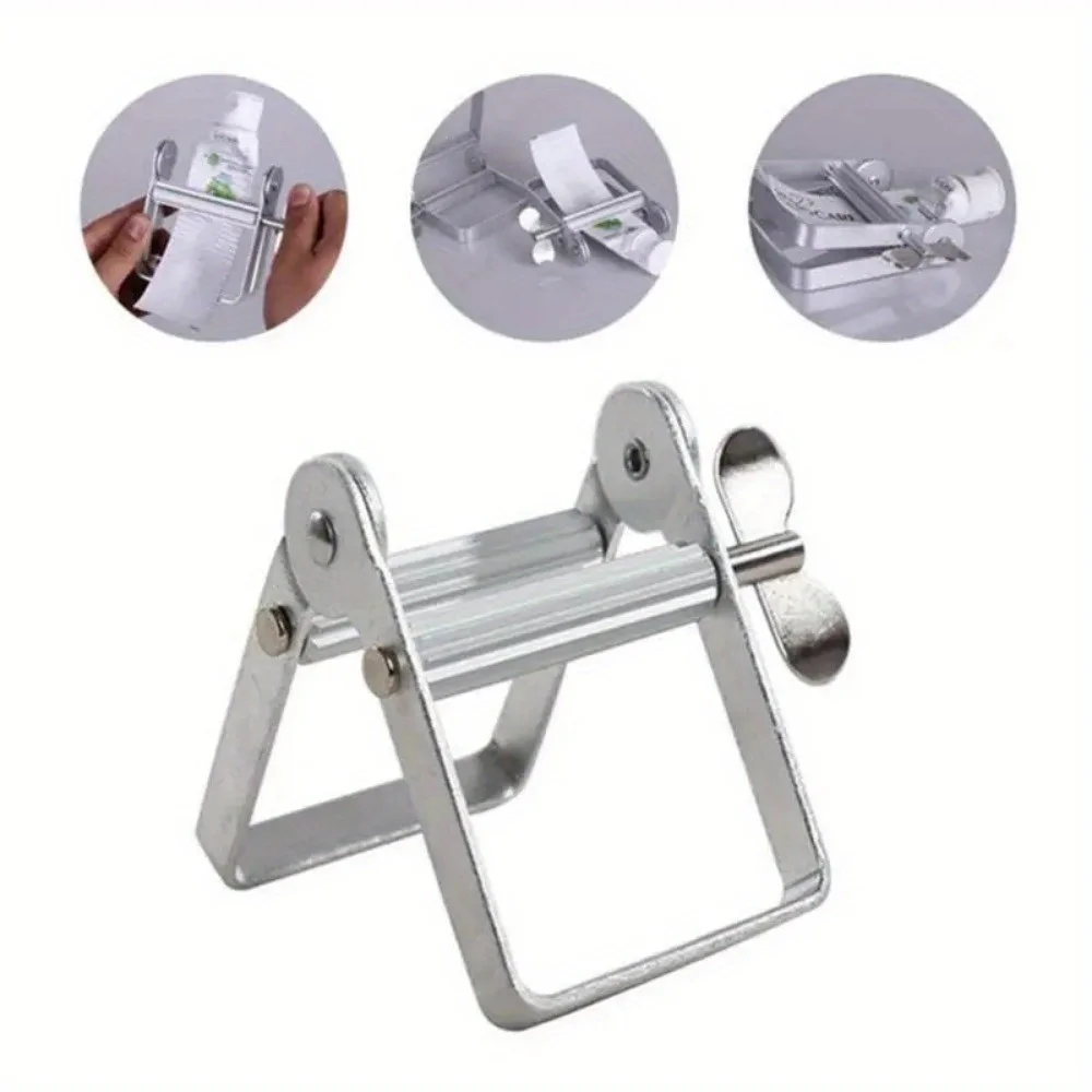 1PC Toothpaste Tube Squeezer Manual Squeezing Clip Stainless Steel Tool Hair Dyeing Cream Gadget Dispenser 2