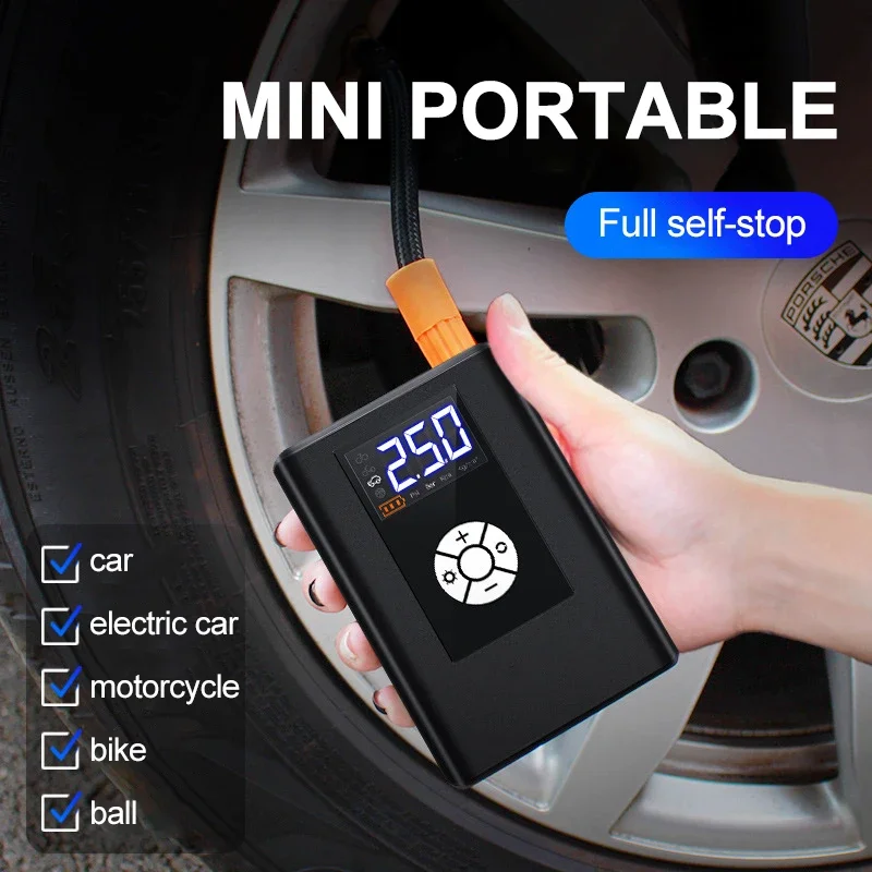 Car Air Compressor 120W Portable Wireless Electric Air Compressor Tire Inflator Pump 150PSI For Car Motorcycle Inflatable Toys