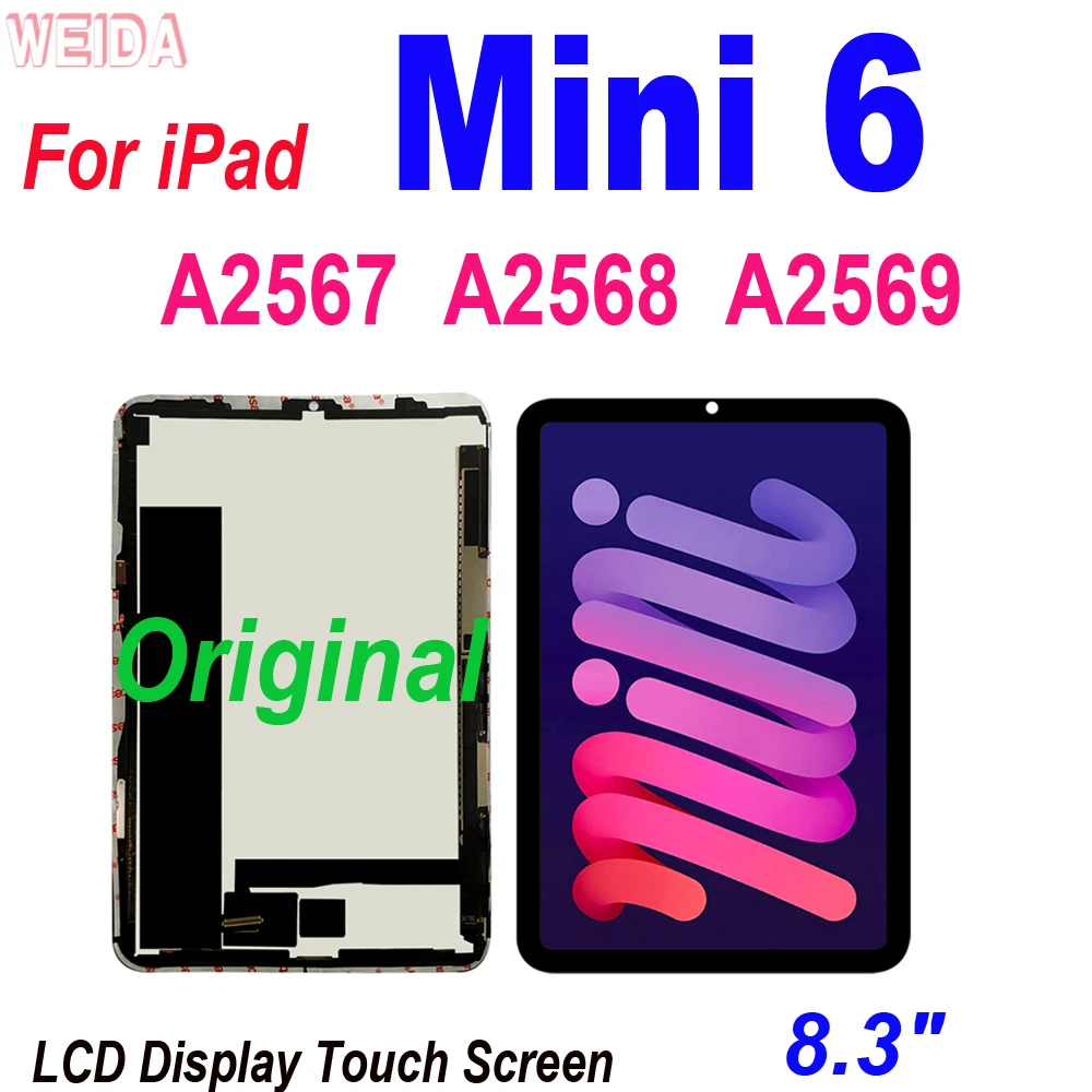 

8.3" Original LCD For iPad Mini 6 Mini6 2021 A2567 A2568 A2569 LCD Display Touch Screen Digitizer Assembly For iPad Mini 6 LCD