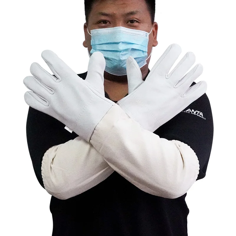 Beekeeping Gloves Protective Sleeves Breathable Anti Bee/sting Artificial Sheepskin Long Gloves for Beekeeper Beekeeping Tools