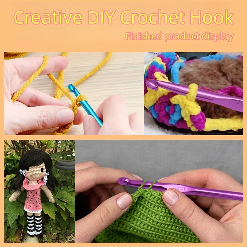 High Quality Colored Crochet Tool Hook DIY Set for Wool Yarn Doll Sweater Scarf Hand-Knitted
