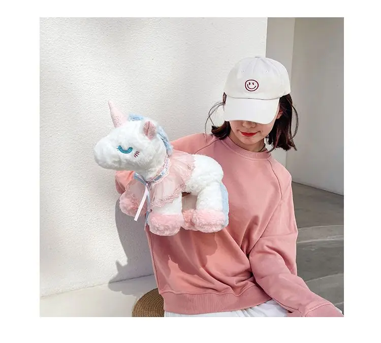 Süßes Mädchen Plüschtasche neues Einhorn Cartoon Umhängetasche Umhängetasche Lolita Student Handytasche für Frauen Handtasche 01-SB-djsmrb – Detail 27
