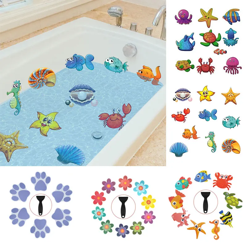 Bathroom Nonslip Stickers Bathtub Anti Slip Stickers Color Flower Self