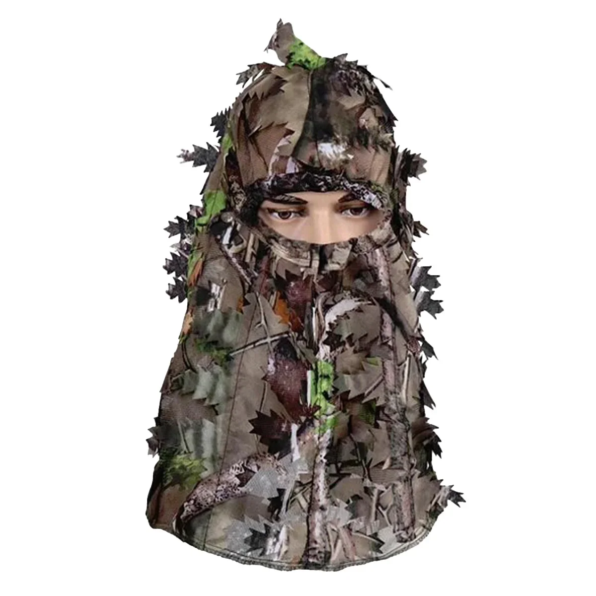 Tactical 3D Ghillie Camouflage Leafy Hat 3D Full Face Mask Headwear Turkey Season Camo Hunter Ghilie suits Hunting Accessories