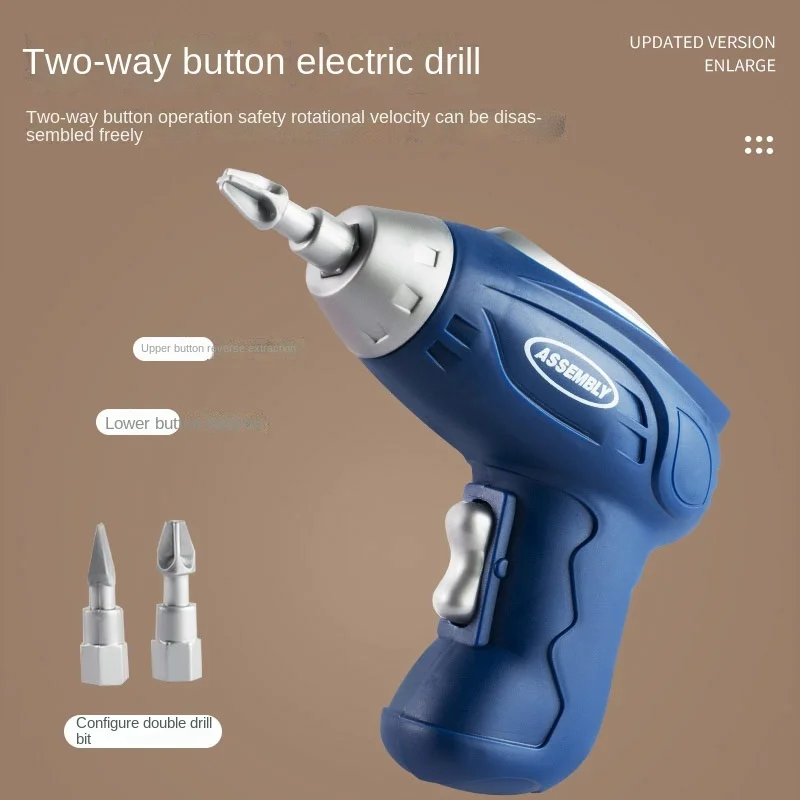 Children's Electric Drill Screw Nut Assemble Disassembly Blocks Simulation Repair Toolbox Pretend Toy Diy Puzzle Educational Toy