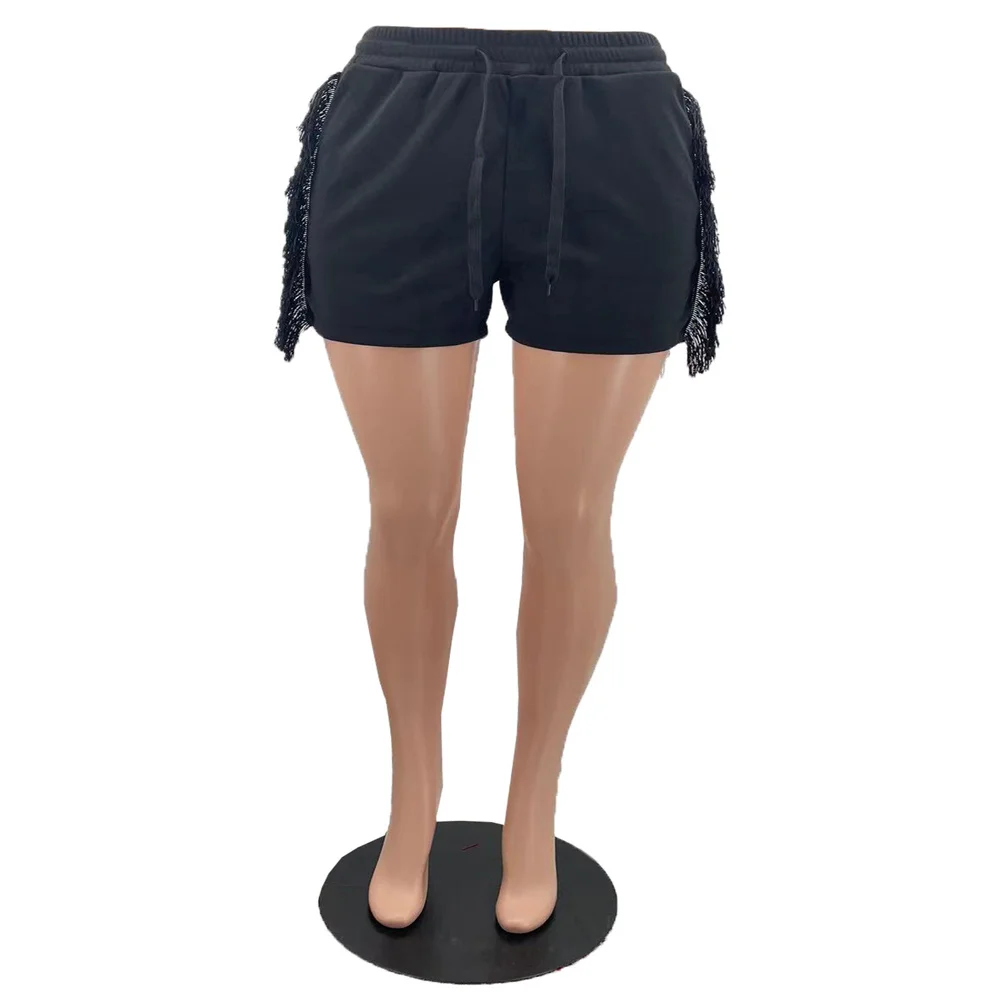 SSEURAT   Elegant Women's Shorts Female Fashion Tassels Decorated Shorts Women Casual Slim A-Line Shorts For Ladies trendy plus size clothing