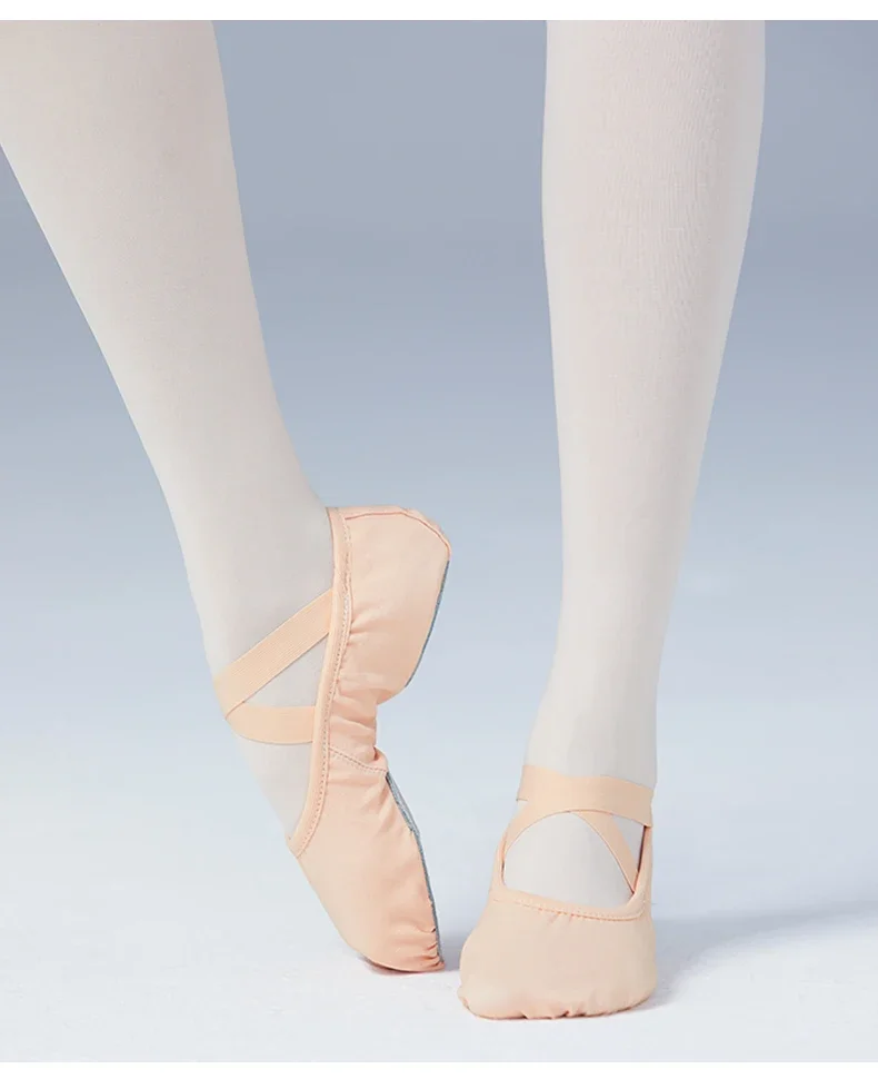 4-Wege-Stretch-Canvas-Tanzschuhe für Damen und Kinder, Ballett-Übungsschuhe mit weicher Sohle, Tanz- und Gymnastikschuhe mit geteilter Sohle – Detail 12