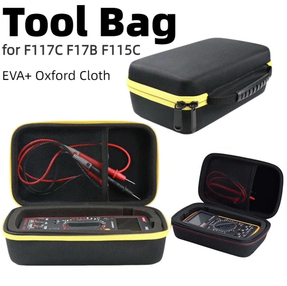 

Portable Multimeter Carrying Case for F117C F17B F115C Mesh Pocket Storage Bag Toolbag Tool Box Organizer Waterproof Hard Case