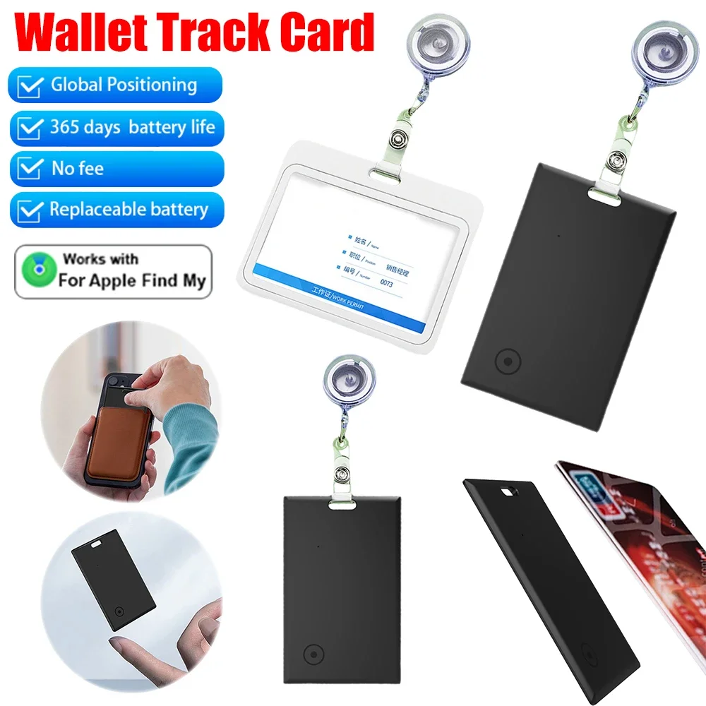 Thin GPS Item Finder Bluetooth-Compatible Work with Apple Find My GPS Locator Wallet Phone Finder for Luggage Tag Purse Passport