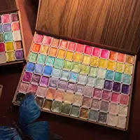 Glitter Watercolor Paints Set, 120 Colors Watercolor Paint, Wooden box, for Professional, for artists,Illustrations, Drawing 5