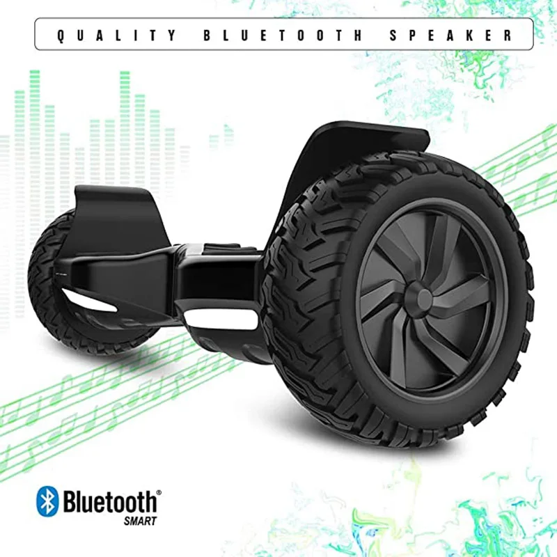 9 Inch All Terrain Off Road Wheels LED Lights Self Balancing Electric Scooter Hoverboard Skateboard