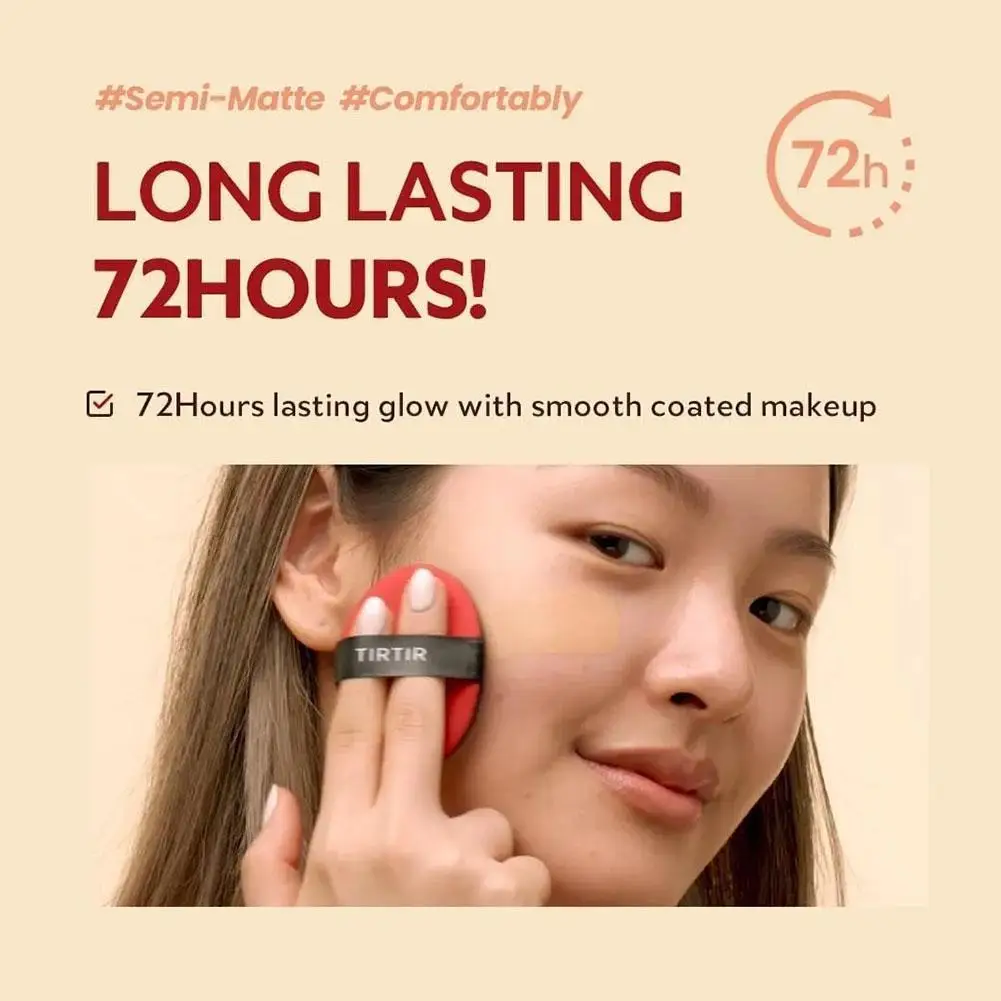 TIRTIR Waterproof Cushion Concealer Red Foundation Lasting Setting Spray Cushion Lightweight Buildable Coverage Makeup