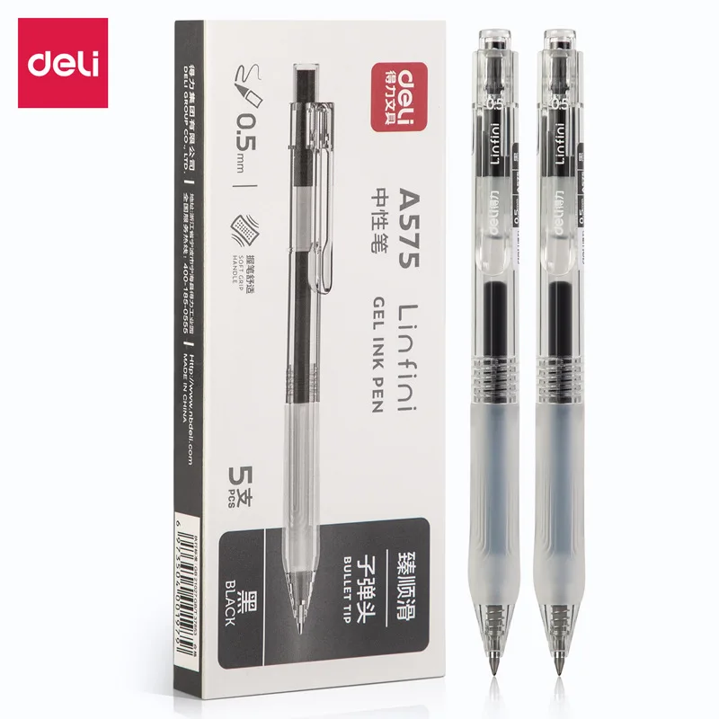 Deli 10pcs/set Gel Pen 0.3mm Black Ink Refill Signing Pen for Stationery  Office Supplies Kids Writing Smooth Ultra Fine Gel Pen - AliExpress