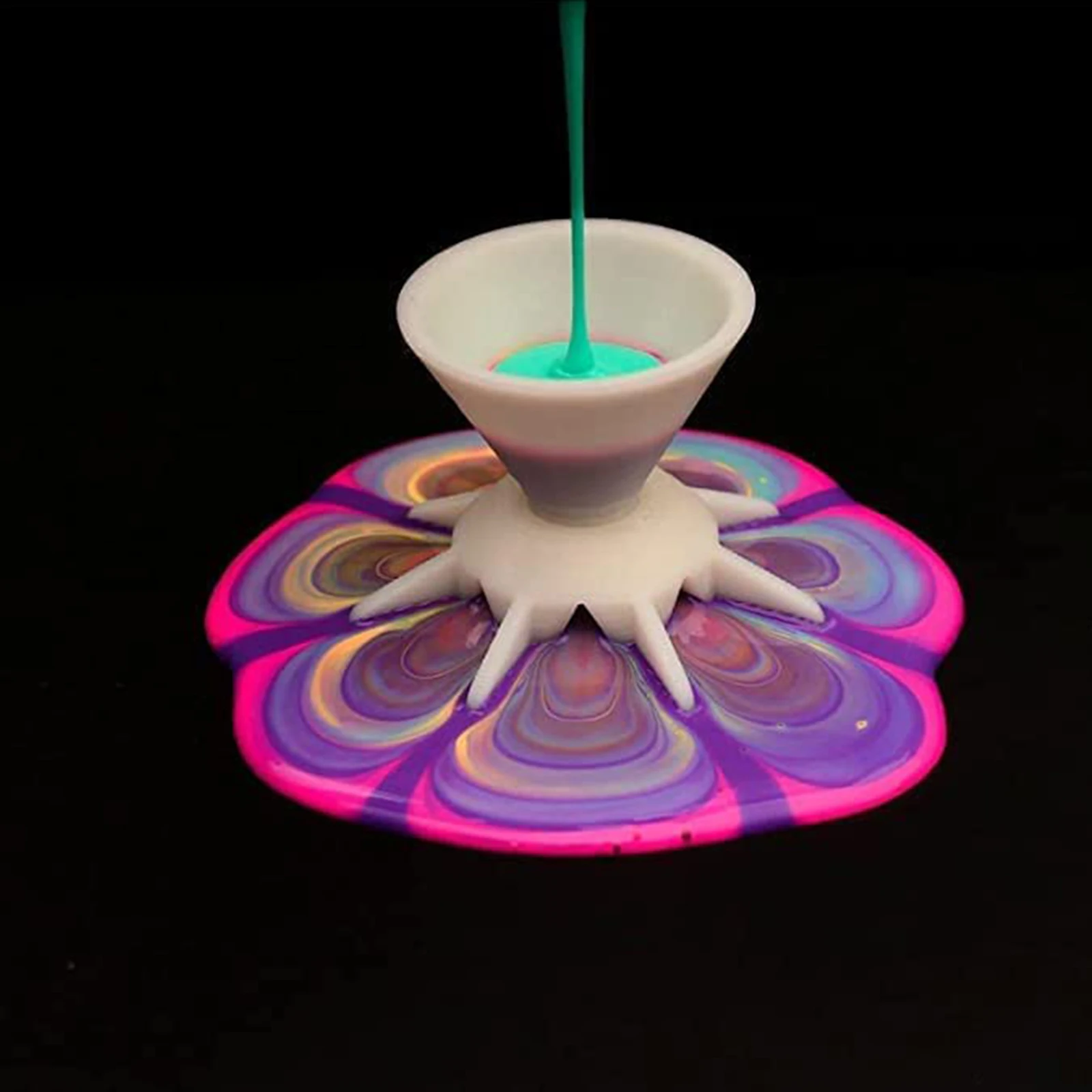Reusable Split Cups for Paint Pouring Funnel, Acrylic Paint Cups, Flower Pattern, 2Pcs