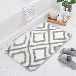 Long Plush Bathroom Mat Non-slip Floor Rug Absorbent Shower Room Entrance Doormat Bathtub Side Carpet Simplicity Home Décoration