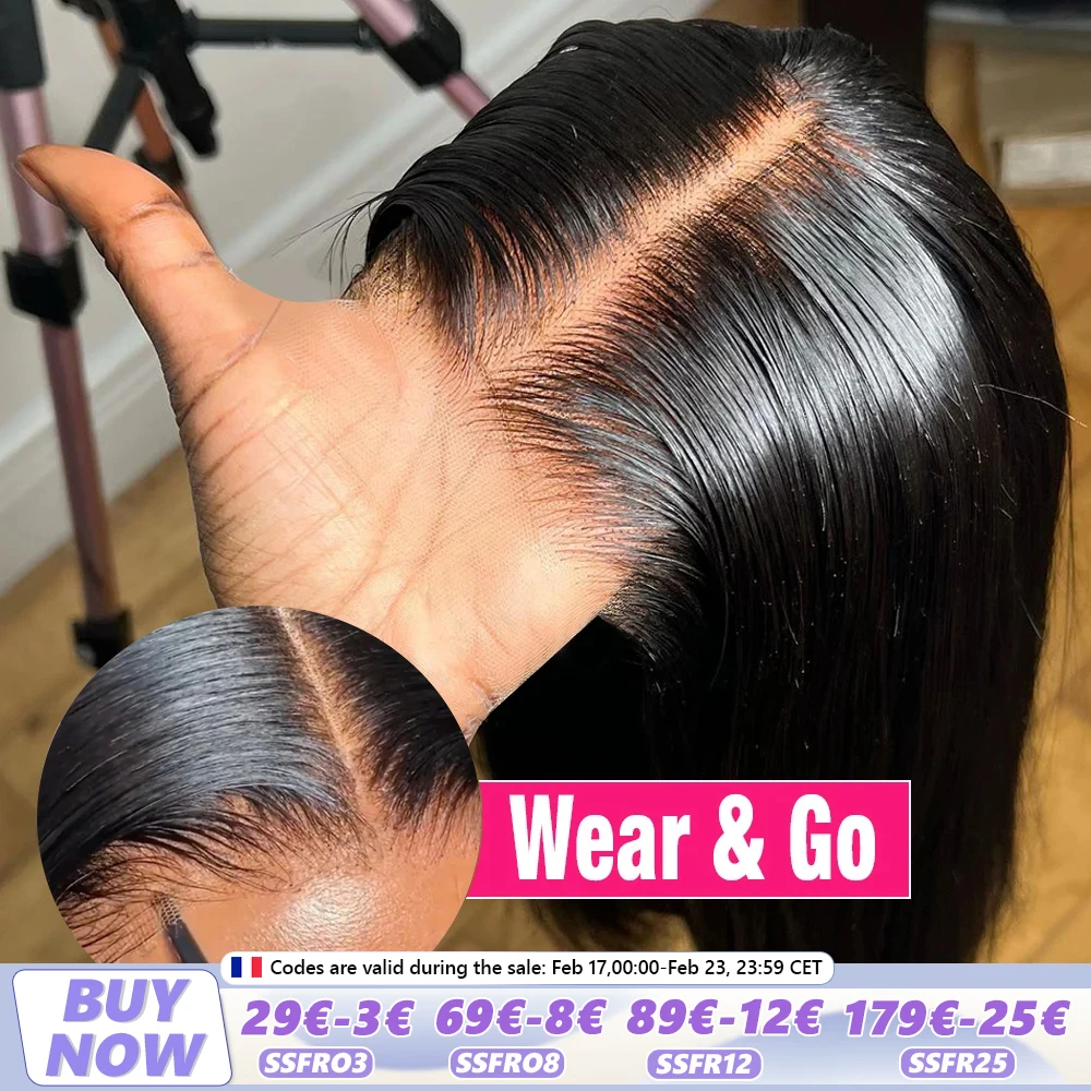 34 Inch Glueless 6x4 9x6 Closure Wig Human Hair Straight Pre Cut 6x4 Lace Wig For Women Pre Plucked 13X4 13X6 Lace Frontal Wig