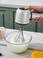 USB Rechargeable Electric Hand Blender Wireless Portable Hand Whisk Rechargeable 3-Speed And 2 Whisk For Baking Whisk Milk Cream 6