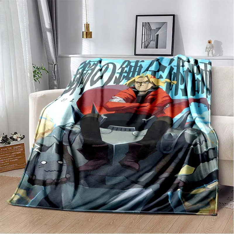 

Anime Fullmetal Alchemist Cartoon Soft Plush Blanket,Flannel Blanket Throw Blanket for Living Room Bedroom Bed Sofa Picnic Cover