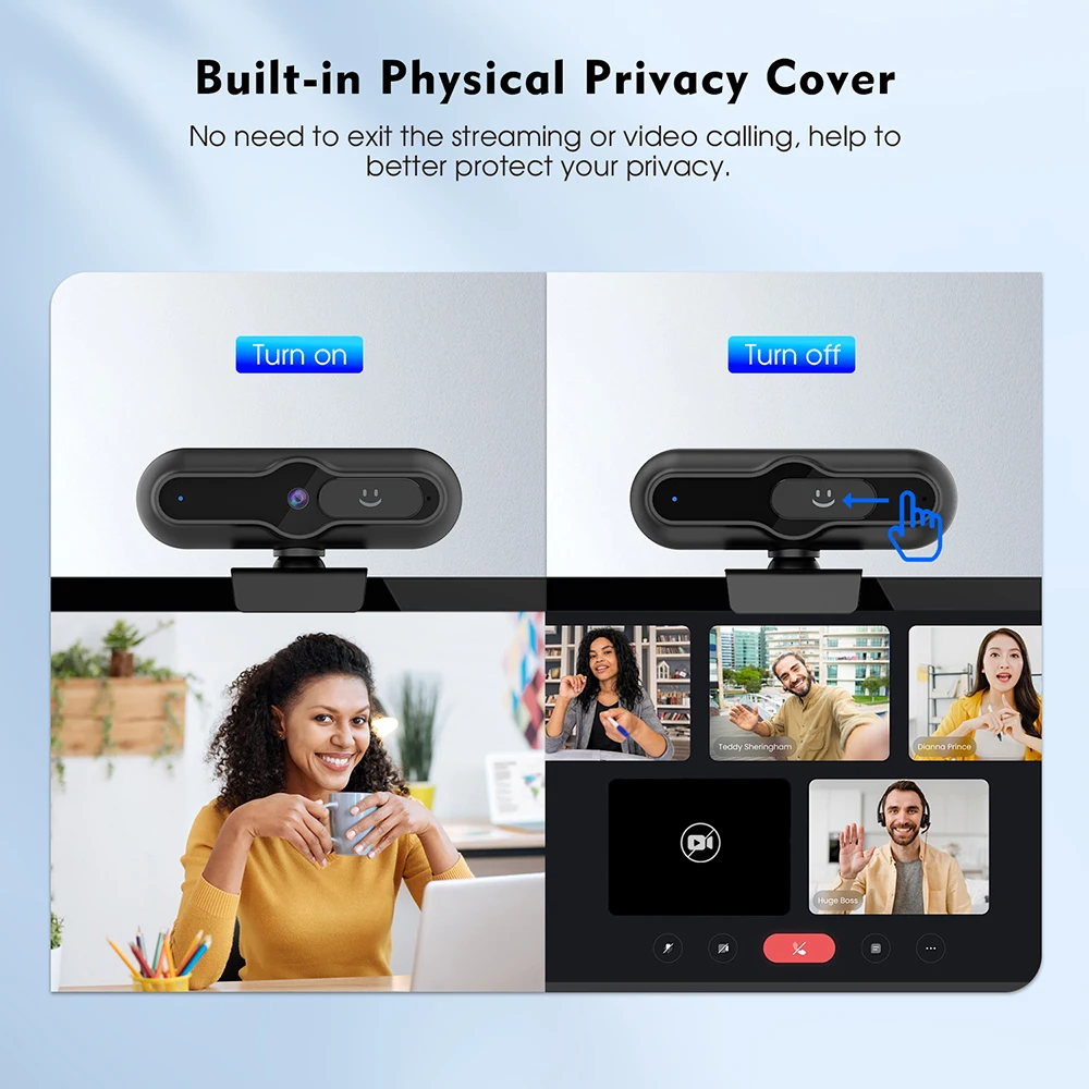 TOALLIN mini usb Camera Streaming Webcam 4K UHD, Auto Focus Web Camera with Noise Cancelling Microphone for TikTok/YouTube/Zoom 4
