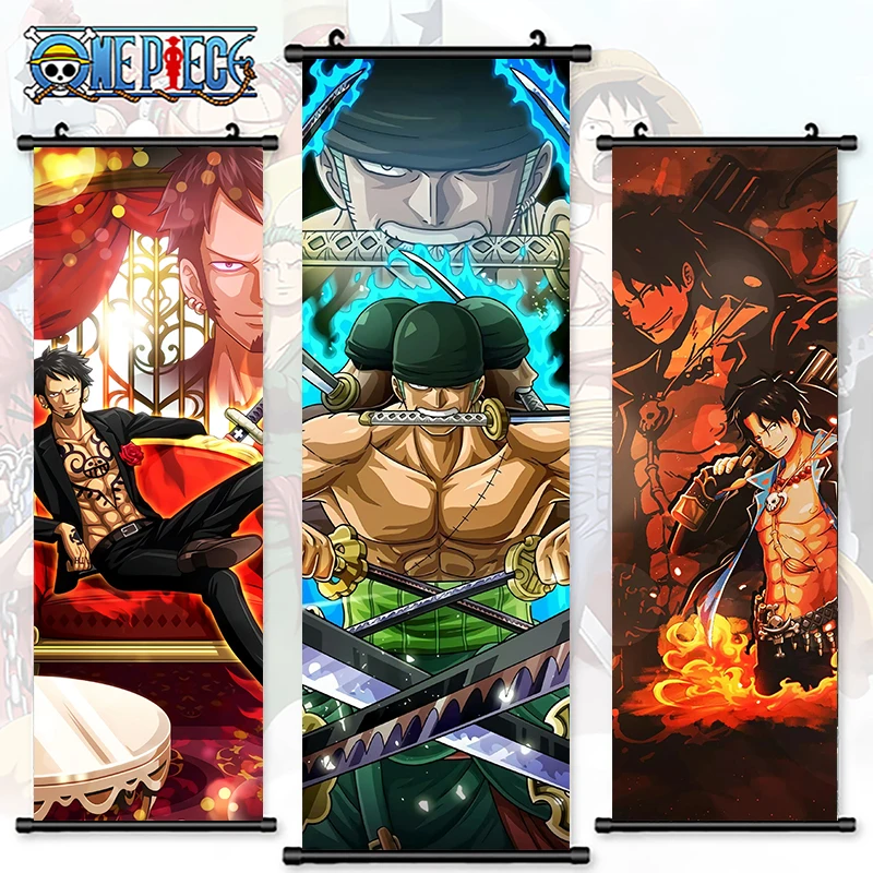 

Wall Artwork Anime Canvas Luffy One Piece Picture Nami Print Roronoa Zoro Poster Sanji JP Art Hanging Painting Scroll Room Decor