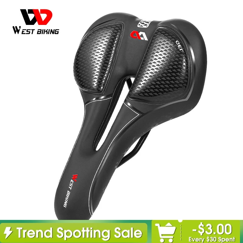 WEST BIKING Силиконовое велосипедное седло мягкое амортизирующее для горного и