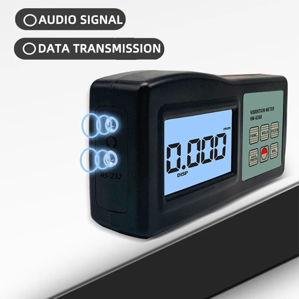 Vibration Meter VM-6360 10Hz~10KHz Vibration Analyzer Acceleration Displacement Motor Fault  0.01mm/s~400 mm/s 4